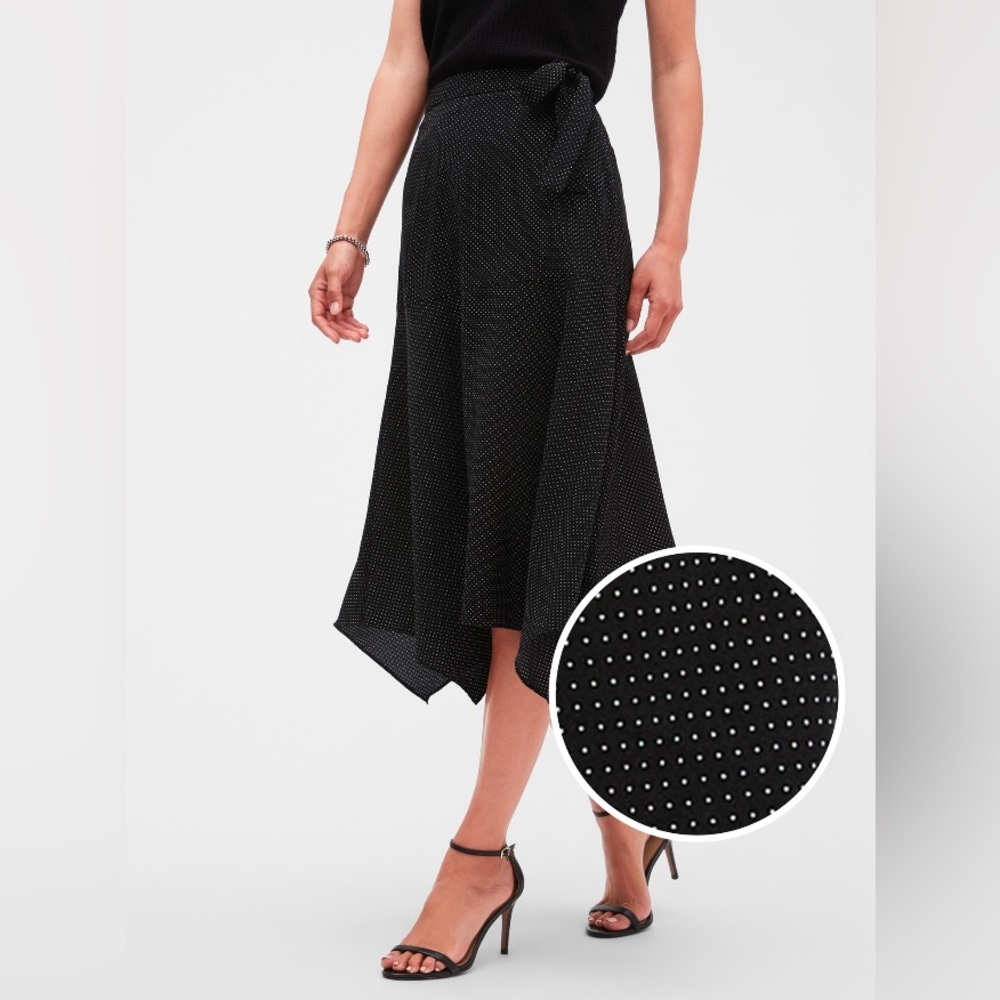 NWT Banana Republic High-Low Tie Waist Midi Skirt Size 12